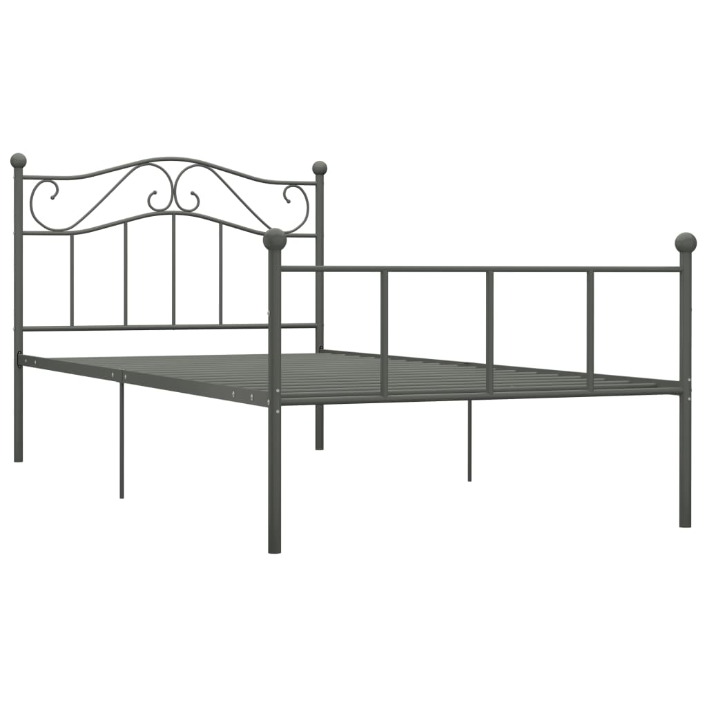 Sängynrunko harmaa metalli 90x200 cm - Sisustajankoti.fi