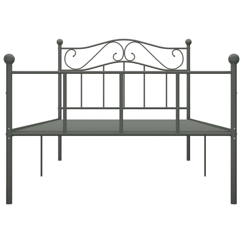 Sängynrunko harmaa metalli 90x200 cm - Sisustajankoti.fi