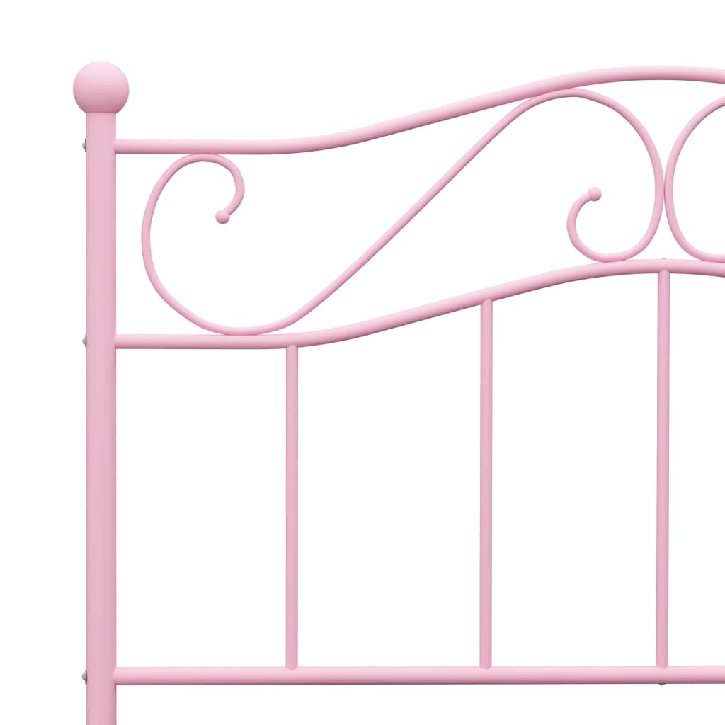 Sängynrunko pinkki metalli 100x200 cm - Sisustajankoti.fi