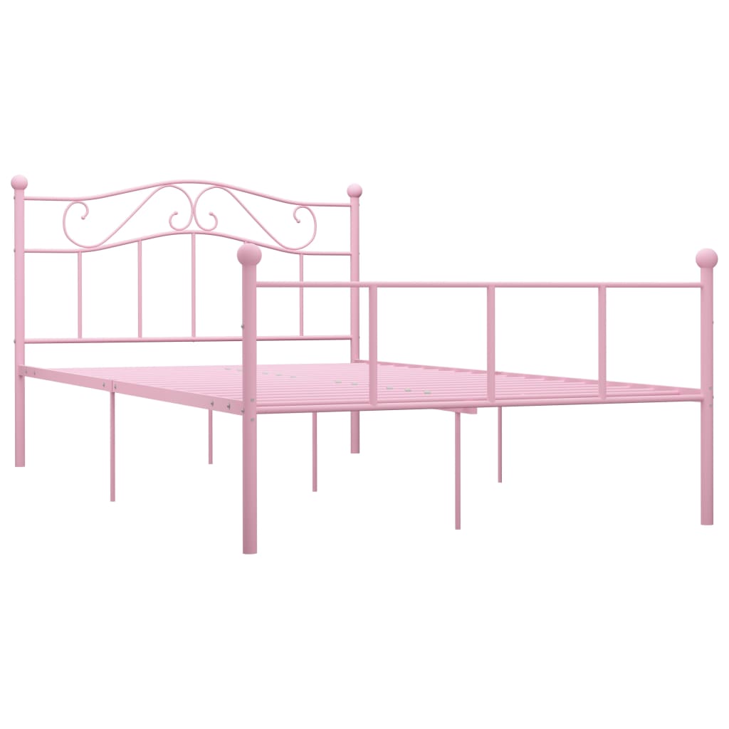 Sängynrunko pinkki metalli 140x200 cm - Sisustajankoti.fi