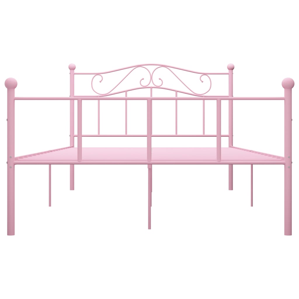 Sängynrunko pinkki metalli 140x200 cm - Sisustajankoti.fi