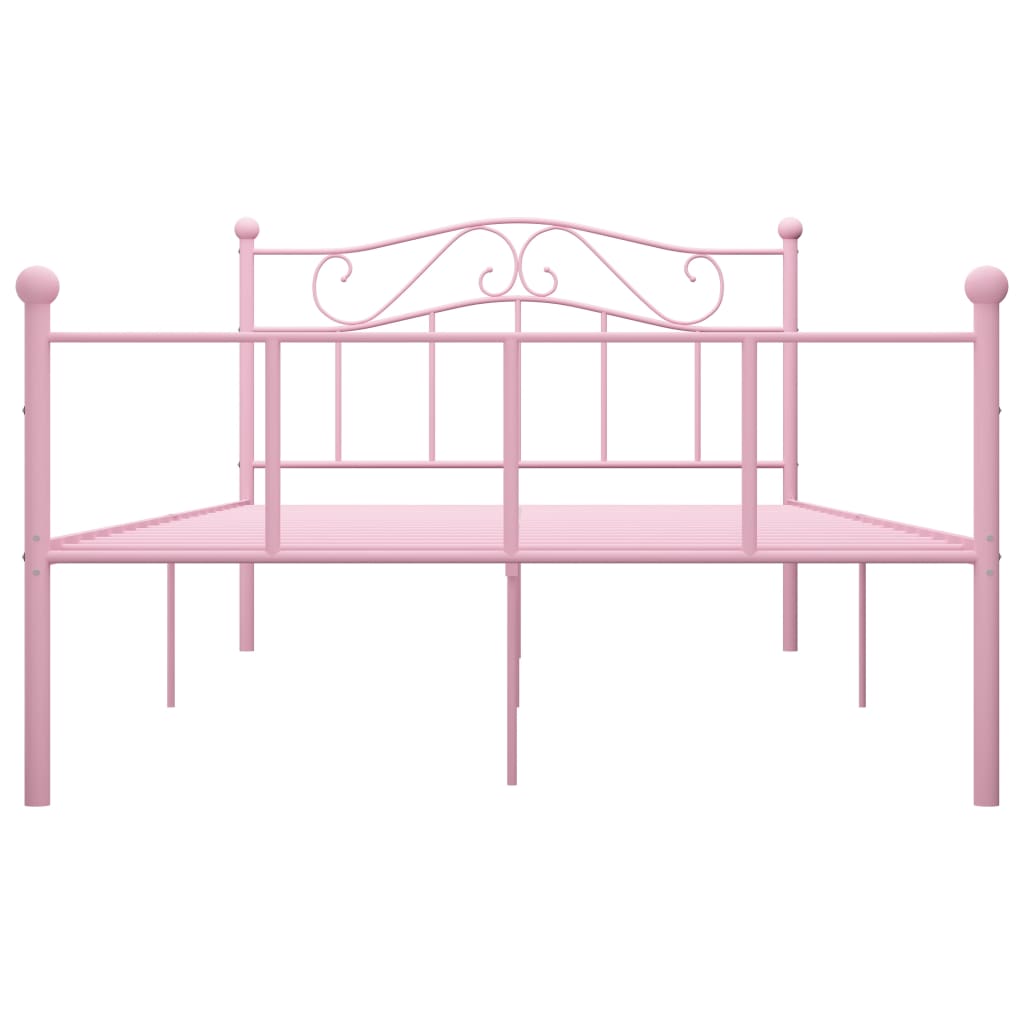 Sängynrunko pinkki metalli 160x200 cm - Sisustajankoti.fi