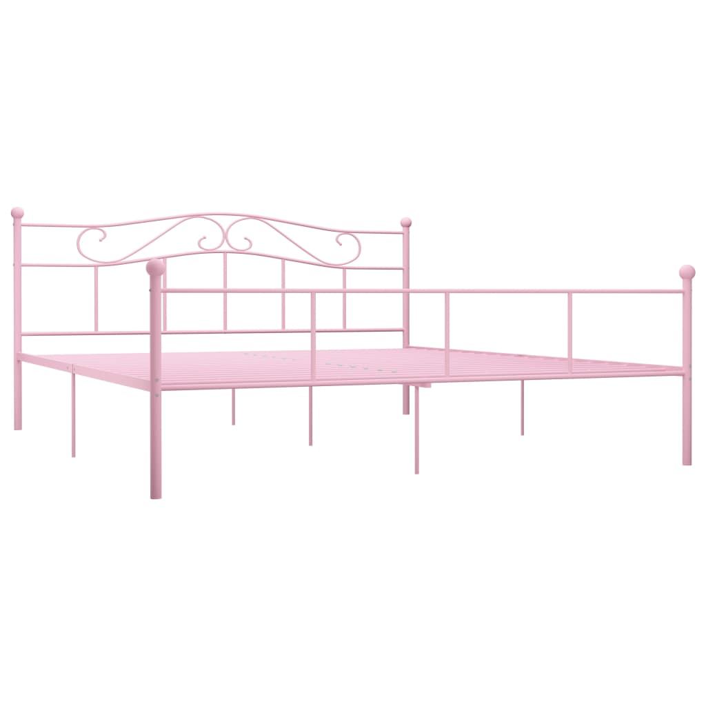 Sängynrunko pinkki metalli 180x200 cm - Sisustajankoti.fi