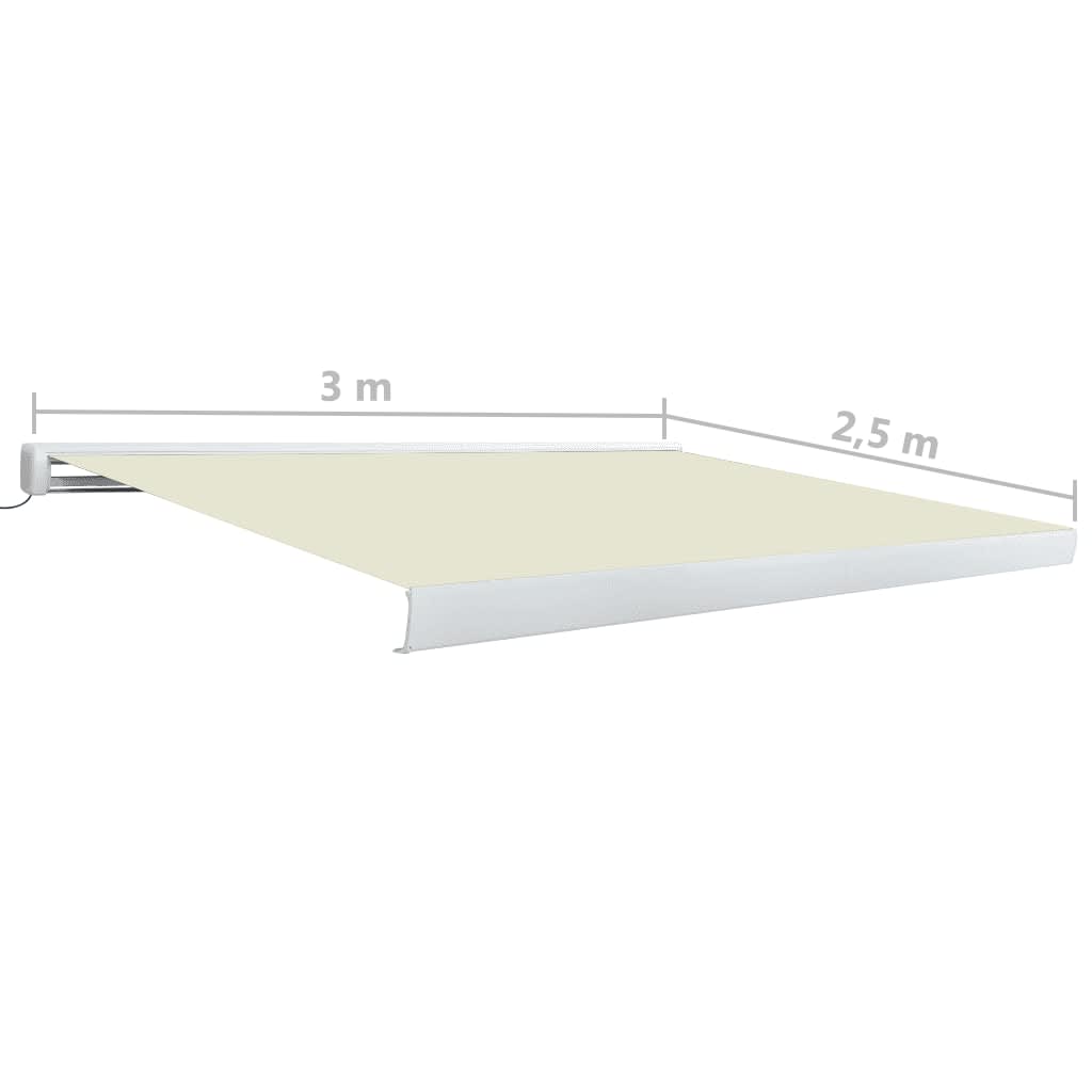 Moottoroitu kasettimarkiisi 300x250 cm kerma - Sisustajankoti.fi