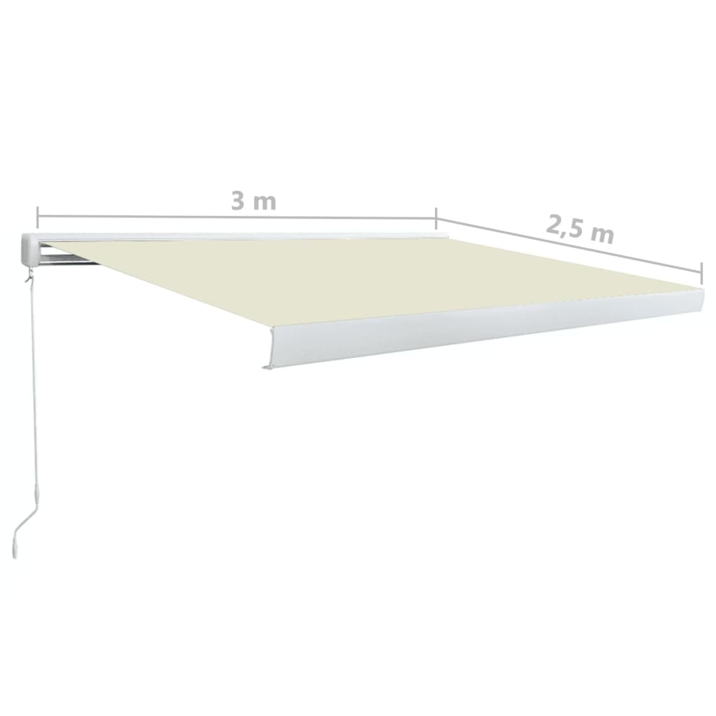 Manuaalinen kasettimarkiisi 300x250 cm kerma - Sisustajankoti.fi