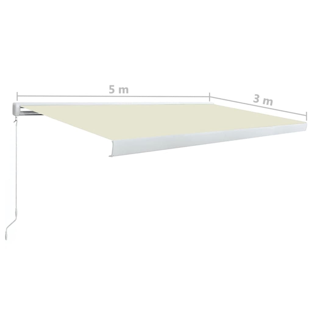 Manuaalinen kasettimarkiisi 500x300 cm kerma - Sisustajankoti.fi