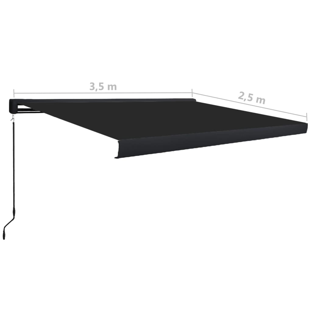 Manuaalinen kasettimarkiisi 350x250 cm antrasiitti - Sisustajankoti.fi