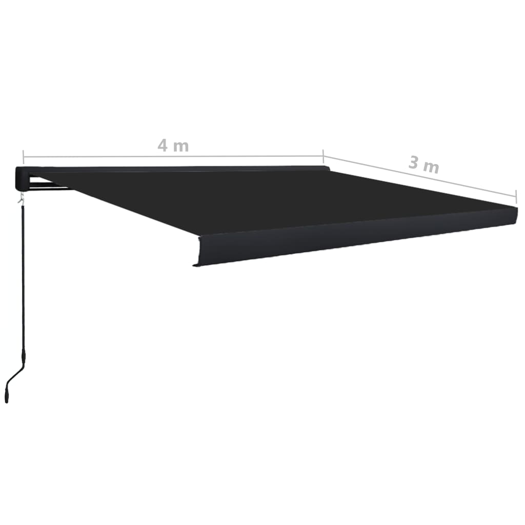 Manuaalinen kasettimarkiisi 400x300 cm antrasiitti - Sisustajankoti.fi