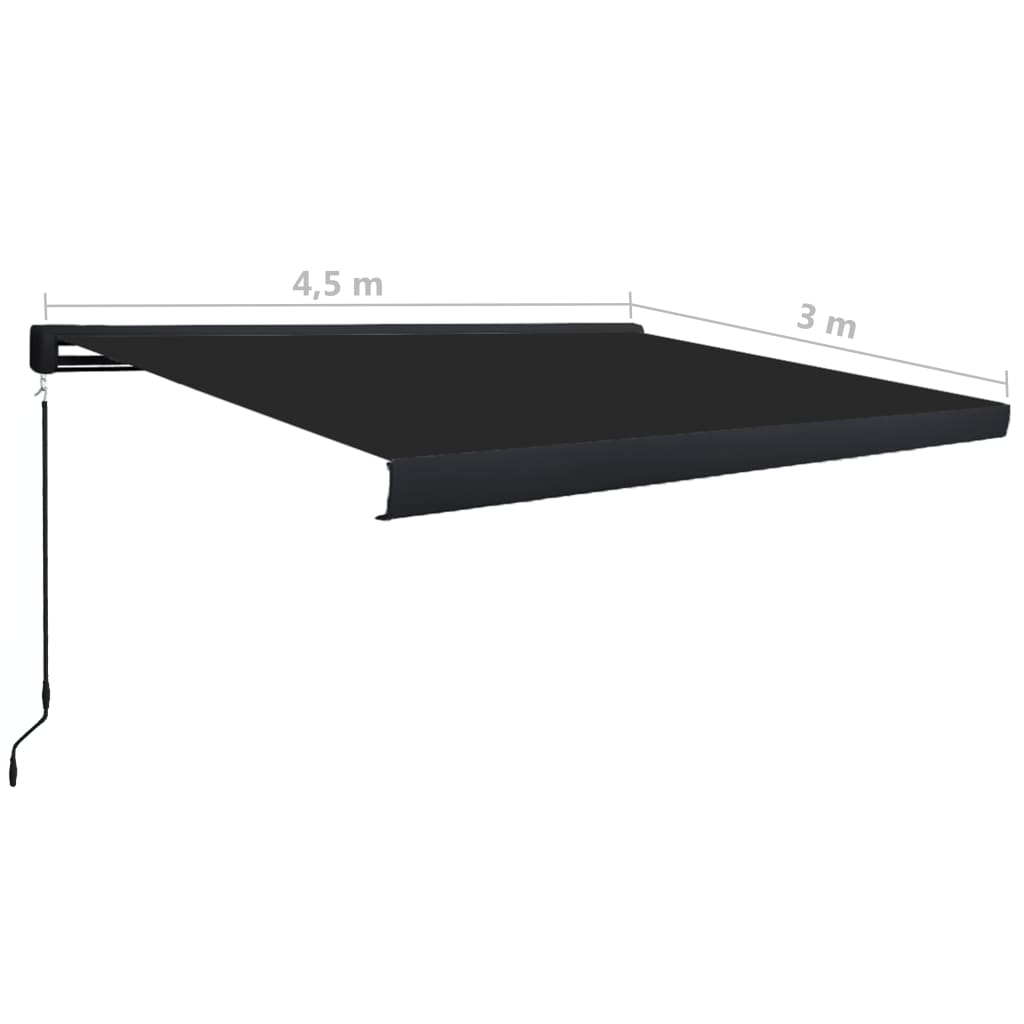 Manuaalinen kasettimarkiisi 450x300 cm antrasiitti - Sisustajankoti.fi