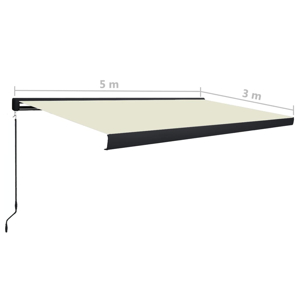 Manuaalinen kasettimarkiisi 500x300 cm kerma - Sisustajankoti.fi