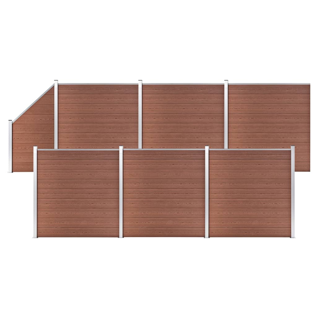 Aitasarja 6 paneelia + 1 vinopaneeli WPC 1138x186 cm ruskea - Sisustajankoti.fi