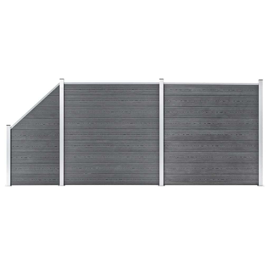 Aitasarja 2 paneelia + 1 vinopaneeli WPC 446x186 cm harmaa - Sisustajankoti.fi