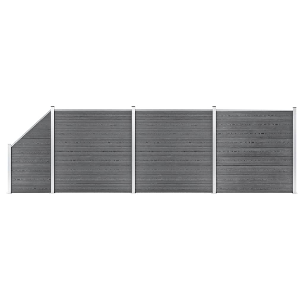 Aitasarja 3 paneelia + 1 vinopaneeli WPC 619x186 cm harmaa - Sisustajankoti.fi