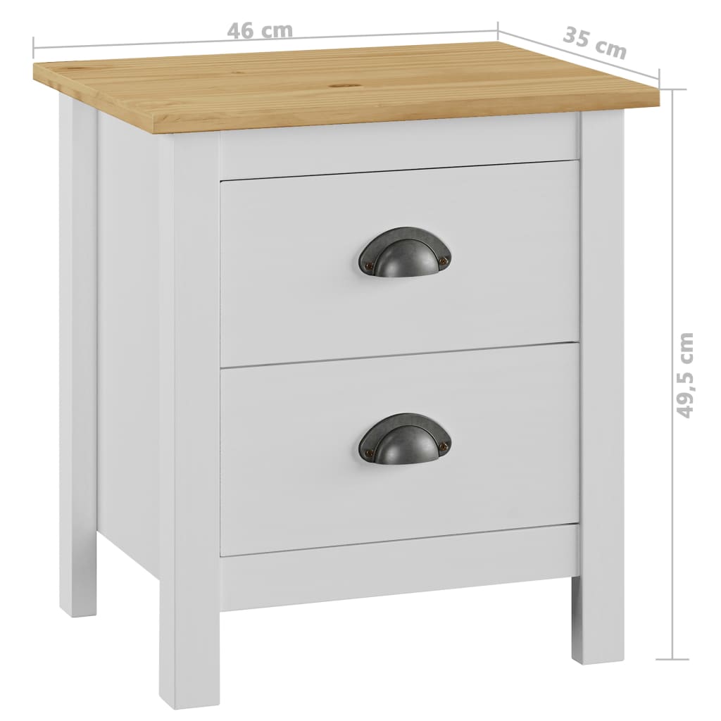 Yöpöytä Hill Range valkoinen 46x35x49,5 cm täysi mänty - Sisustajankoti.fi
