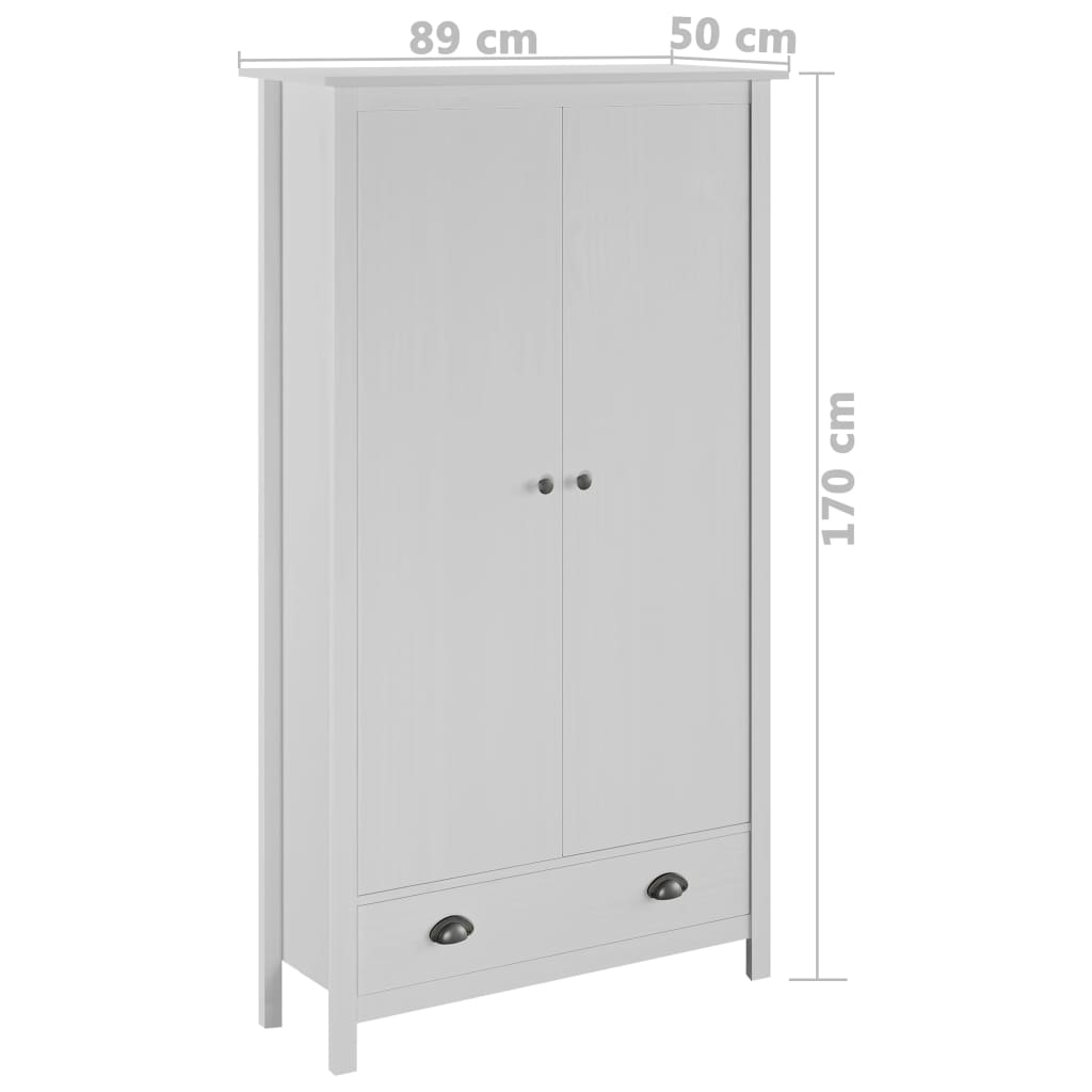 Kaksiovinen vaatekaappi Hill Range valkoinen 89x50x170 cm mänty - Sisustajankoti.fi