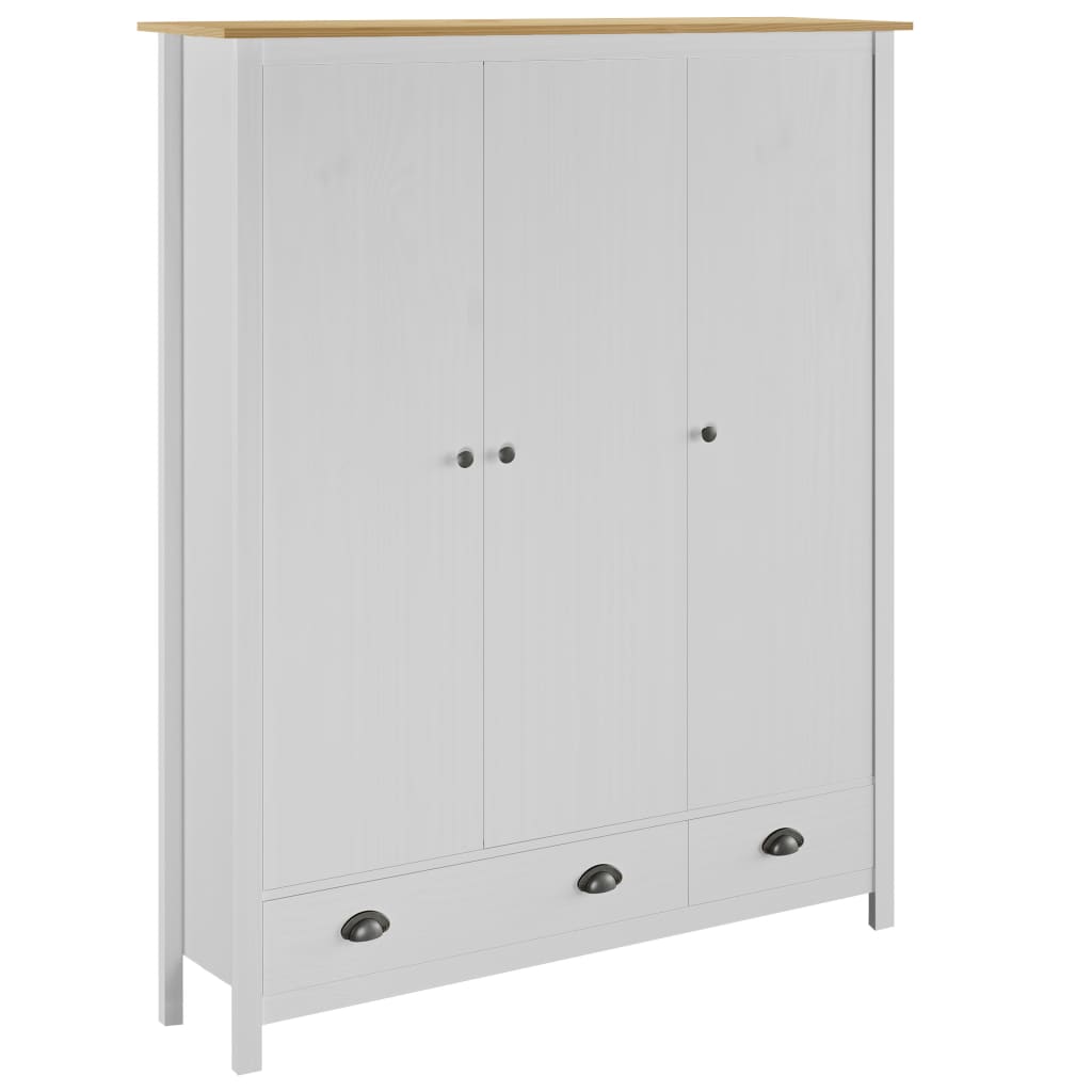 Kolmiovinen vaatekaappi Hill Range valk. 127x50x170 cm mänty - Sisustajankoti.fi