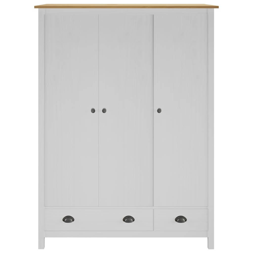 Kolmiovinen vaatekaappi Hill Range valk. 127x50x170 cm mänty - Sisustajankoti.fi