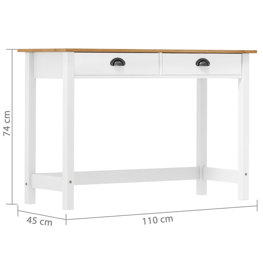 Sivupöytä Hill 2 laatikolla 110x45x74 cm täysi mänty - Sisustajankoti.fi