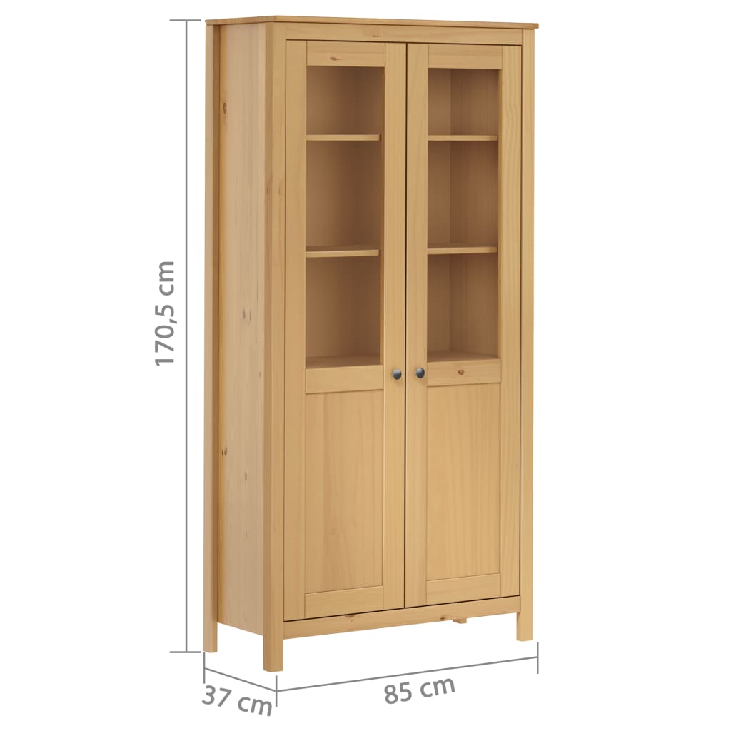 Vitriini Hill hunajanruskea 85x37x170,5 cm täysi mänty - Sisustajankoti.fi