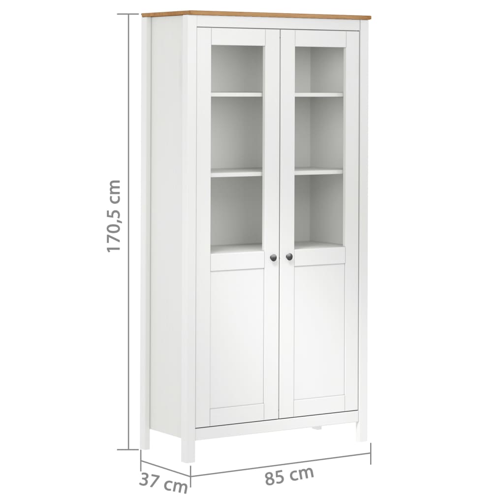 Vitriini Hill valkoinen 85x37x170,5 cm täysi mänty - Sisustajankoti.fi