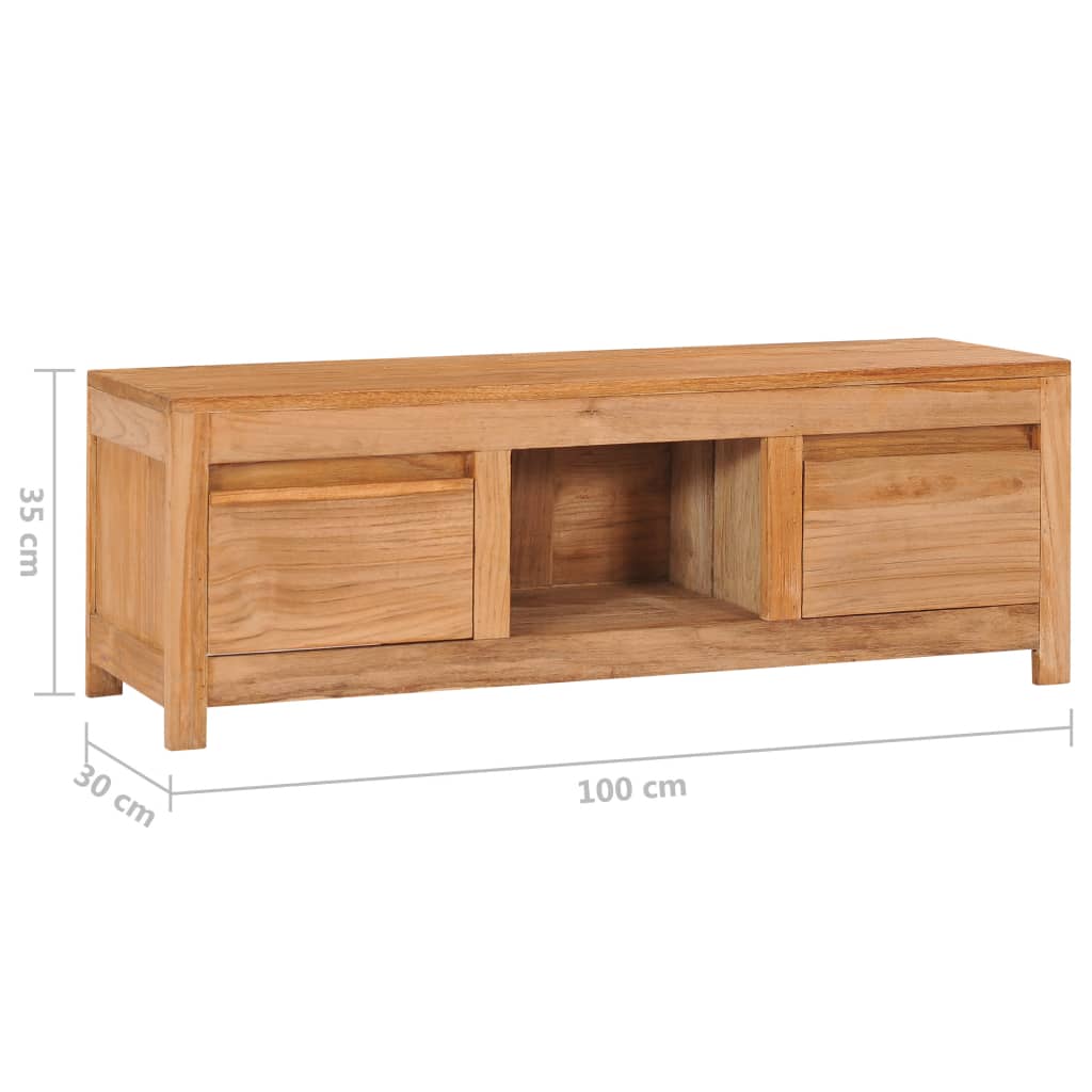 TV-taso 100x30x35 cm täysi tiikki - Sisustajankoti.fi