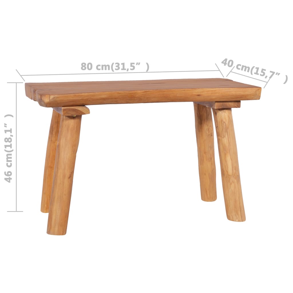 Puutarhapenkki 80 cm täysi tiikki - Sisustajankoti.fi