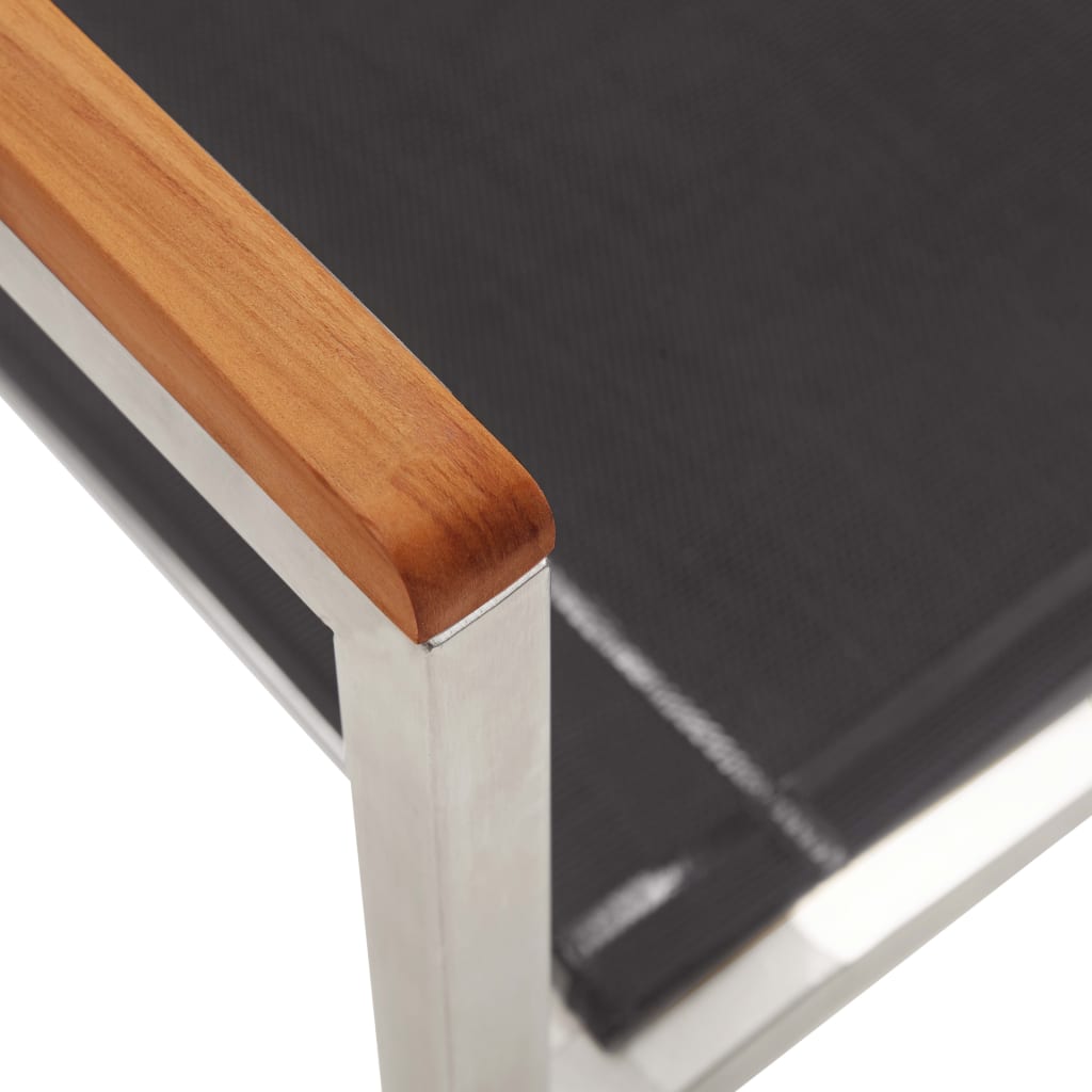 7-osainen ruokailuryhmä textilene ja ruostumaton teräs - Sisustajankoti.fi