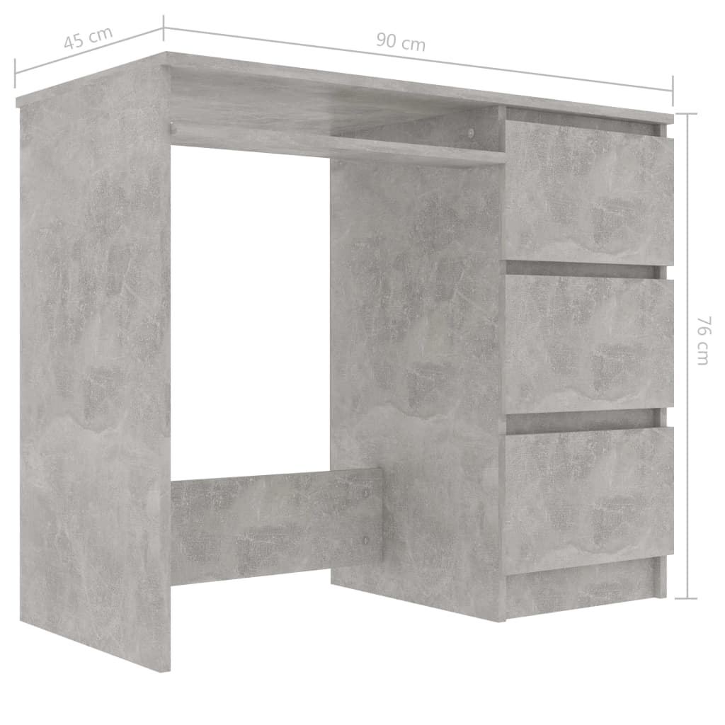 Työpöytä betoninharmaa 90x45x76 cm - Sisustajankoti.fi