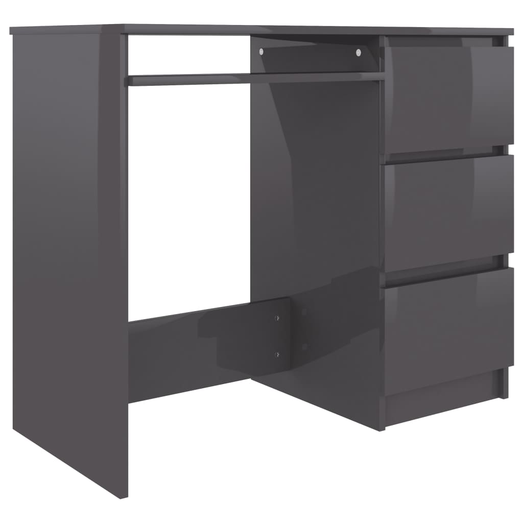 Työpöytä korkeakiilto harmaa 90x45x76 cm - Sisustajankoti.fi