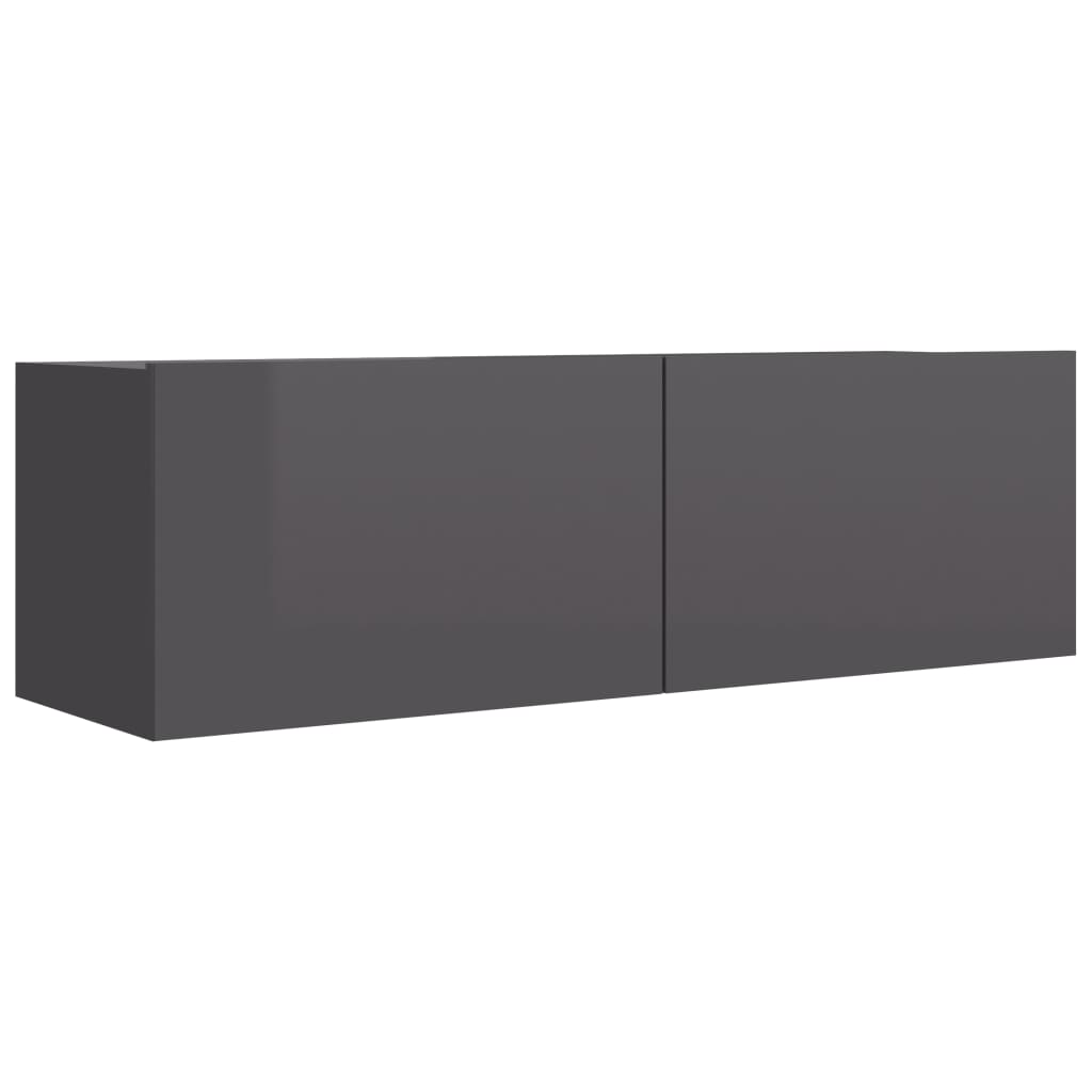 TV-taso korkeakiilto harmaa 100x30x30 cm - Sisustajankoti.fi