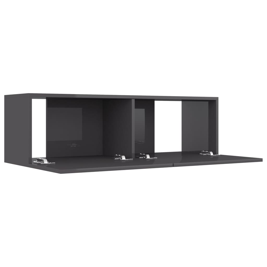 TV-taso korkeakiilto harmaa 100x30x30 cm - Sisustajankoti.fi
