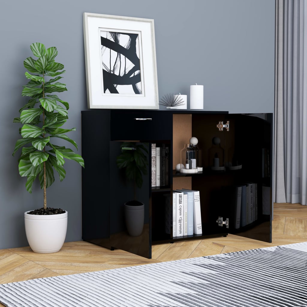 Senkki korkeakiilto musta 80x36x75 cm - Sisustajankoti.fi