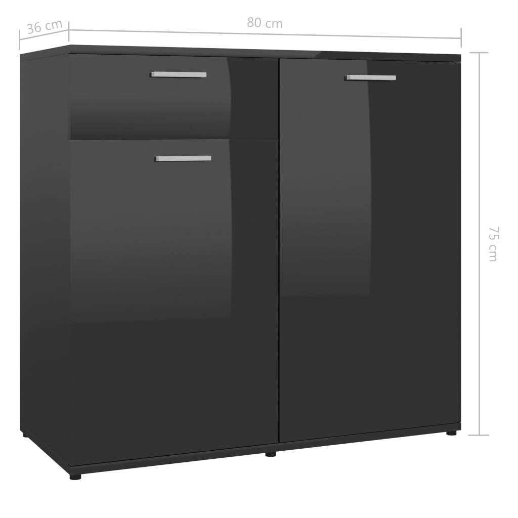 Senkki korkeakiilto musta 80x36x75 cm - Sisustajankoti.fi