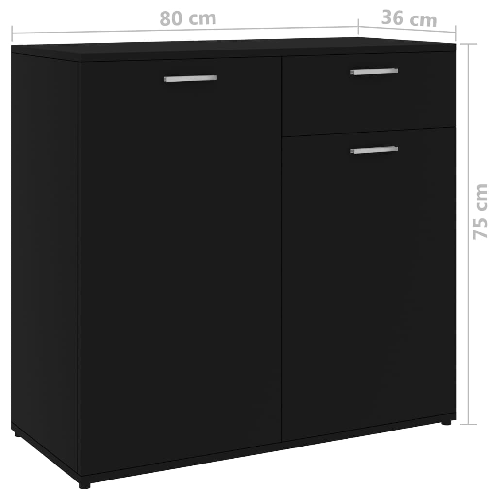 Senkki musta 80x36x75 cm - Sisustajankoti.fi
