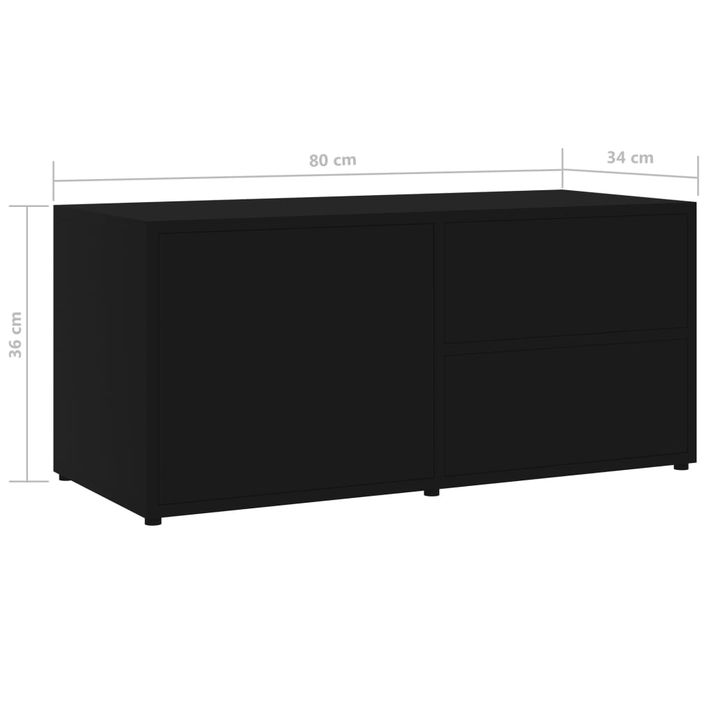 TV-taso musta 80x34x36 cm - Sisustajankoti.fi