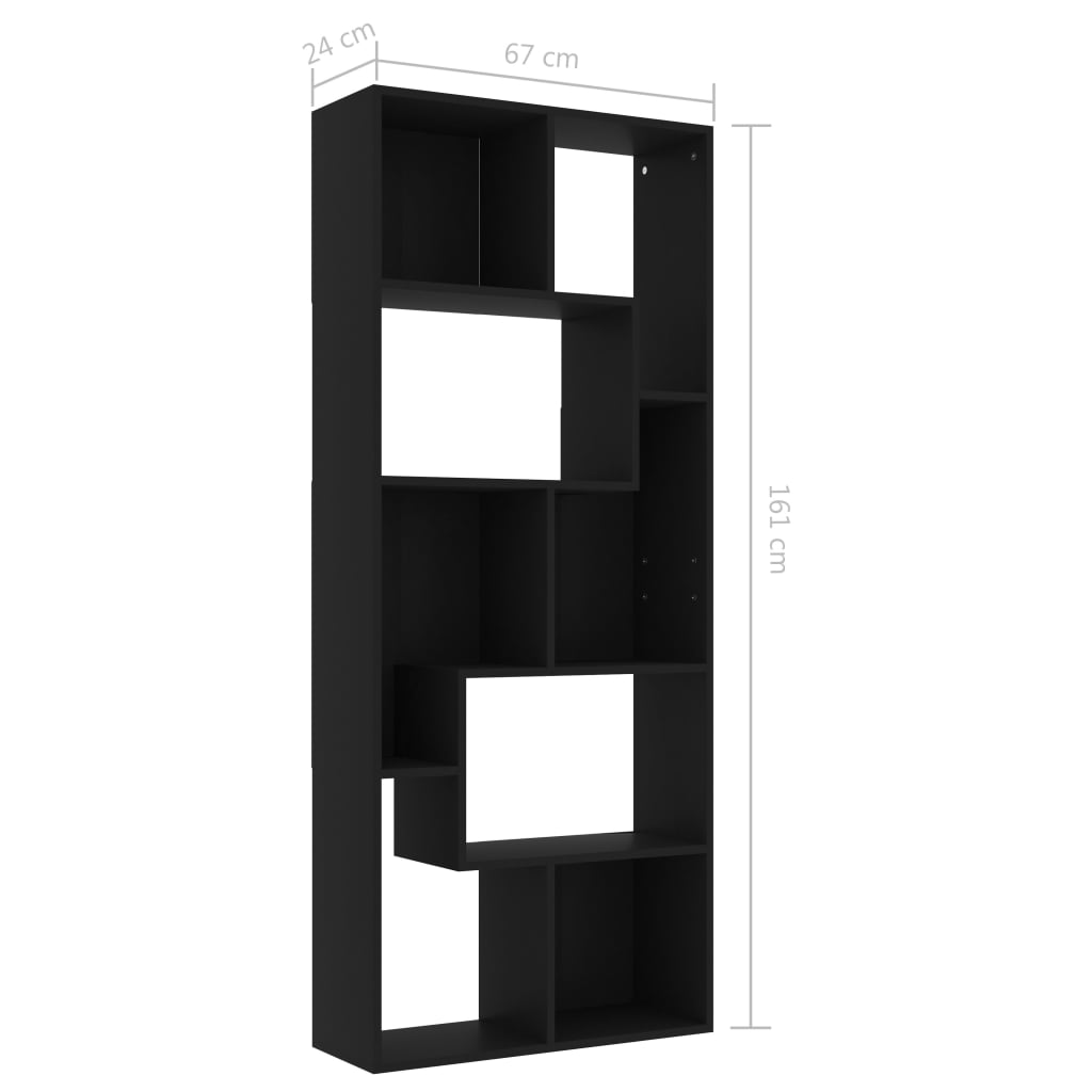 Kirjahylly musta 67x24x161 cm - Sisustajankoti.fi
