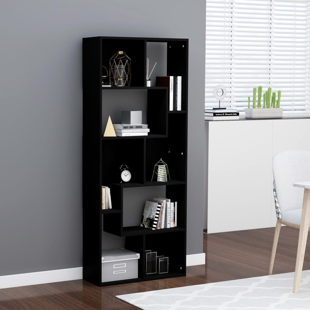 Kirjahylly musta 67x24x161 cm - Sisustajankoti.fi