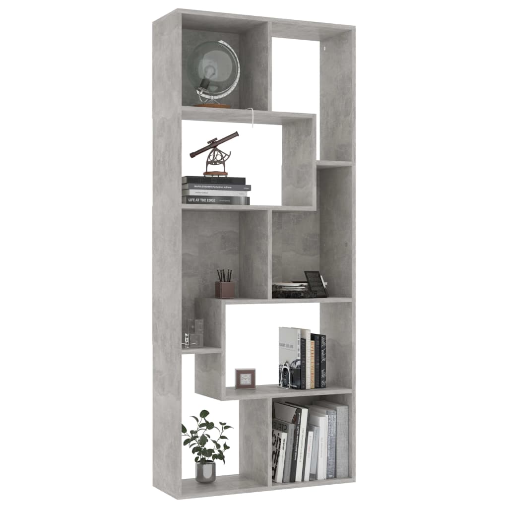 Kirjahylly betoninharmaa 67x24x161 cm - Sisustajankoti.fi