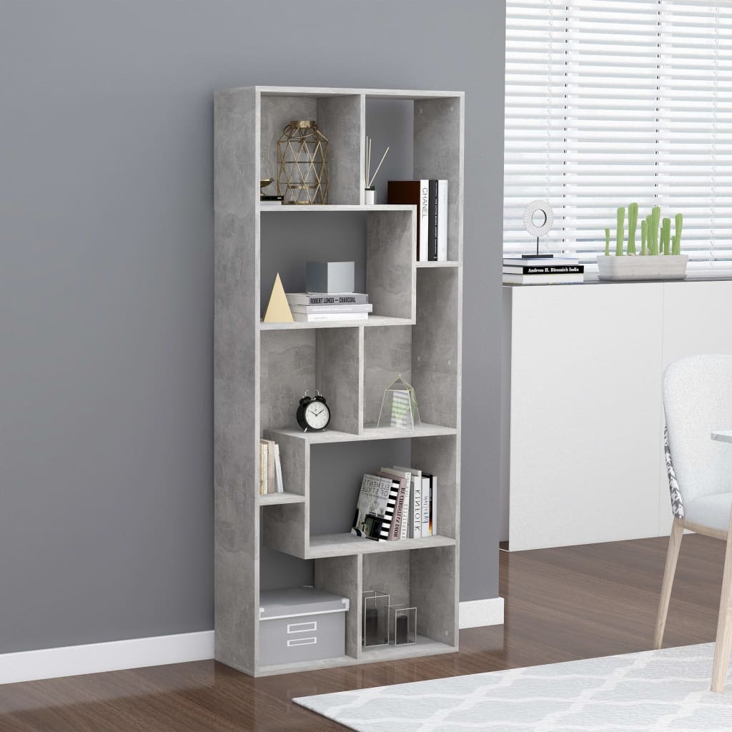 Kirjahylly betoninharmaa 67x24x161 cm - Sisustajankoti.fi