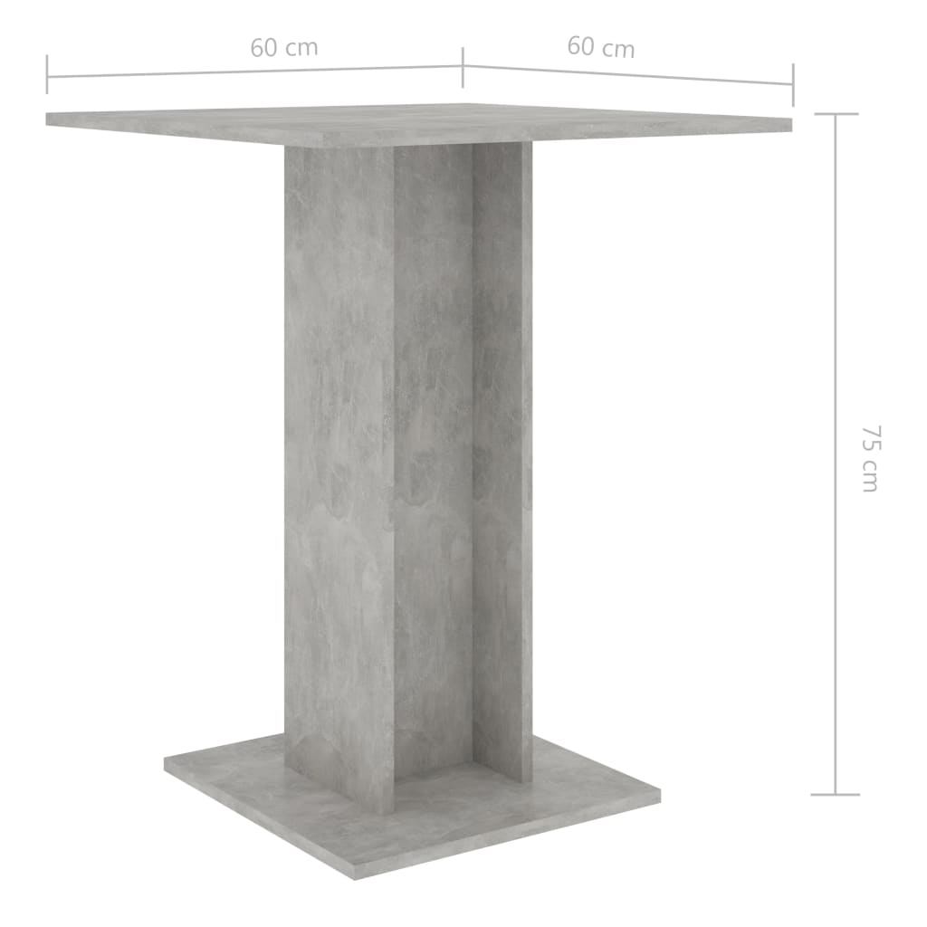 Bistropöytä betoninharmaa 60x60x75 cm - Sisustajankoti.fi