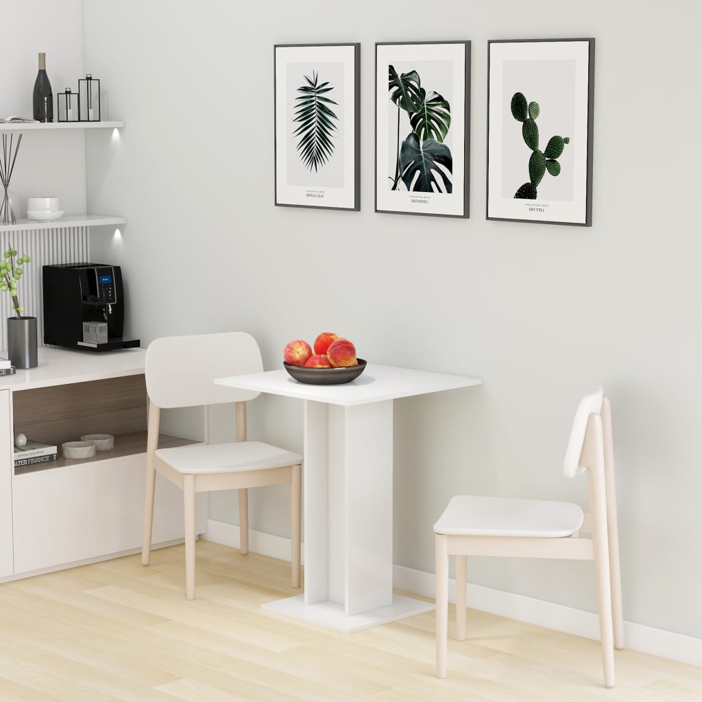 Bistropöytä korkeakiilto valkoinen 60x60x75 cm - Sisustajankoti.fi