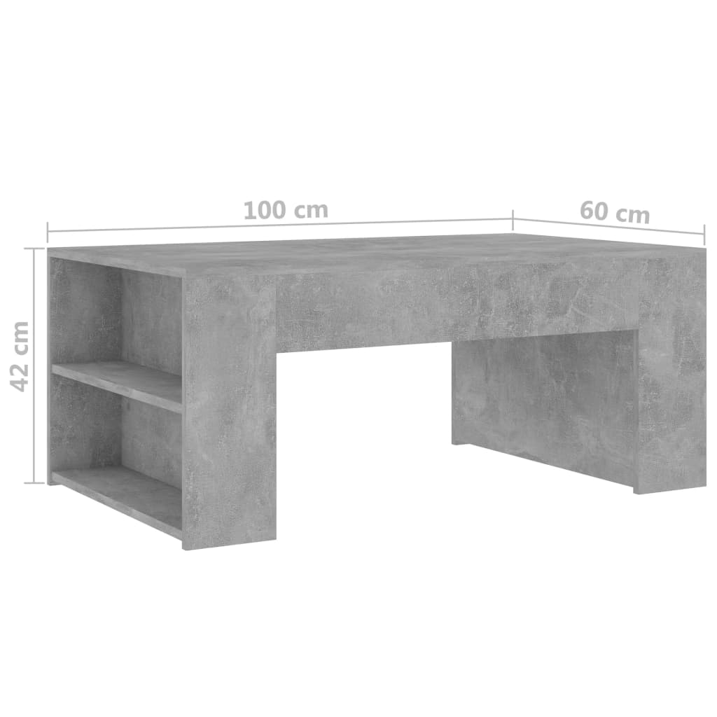 Sohvapöytä betoninharmaa 100x60x42 cm - Sisustajankoti.fi