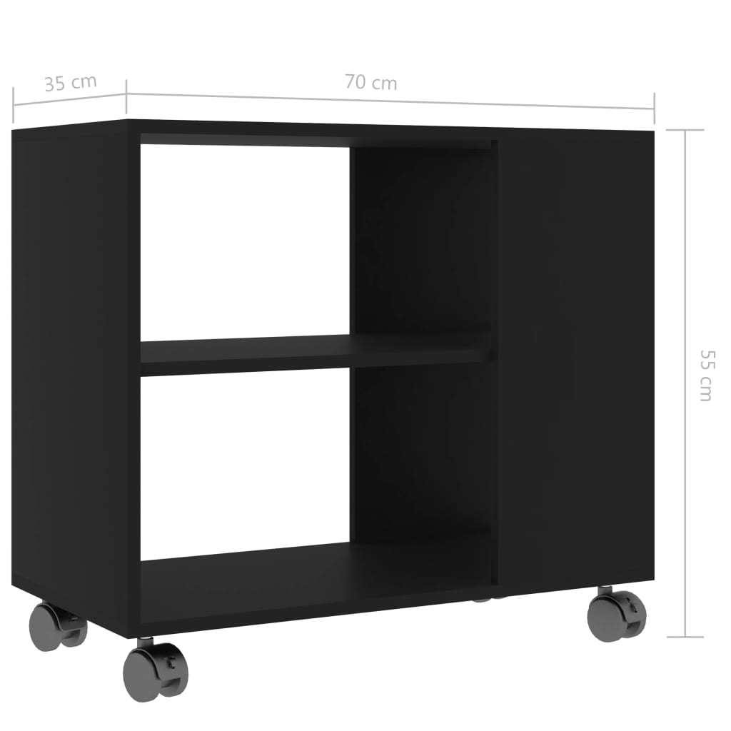 Sivupöytä musta 70x35x55 cm - Sisustajankoti.fi