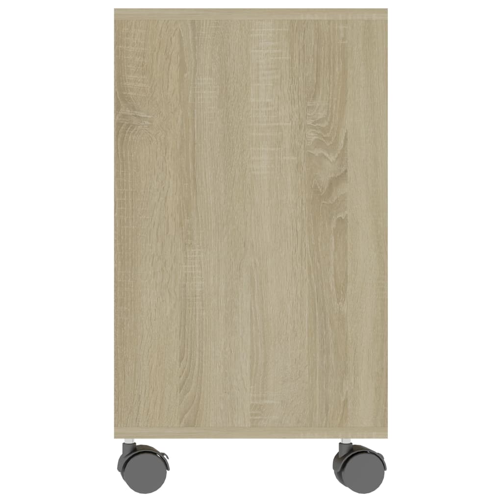Sivupöytä valkoinen ja Sonoma-tammi 70x35x55 cm tekninen puu - Sisustajankoti.fi