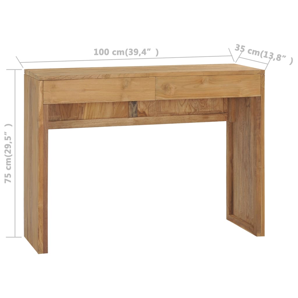 Konsolipöytä 100x35x75 cm täysi tiikki - Sisustajankoti.fi