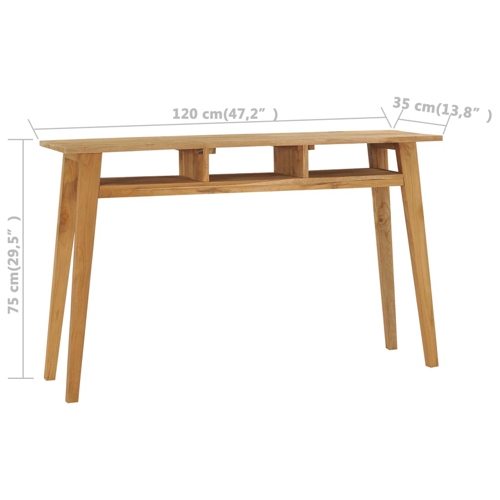 Konsolipöytä 120x35x75 cm täysi tiikki - Sisustajankoti.fi