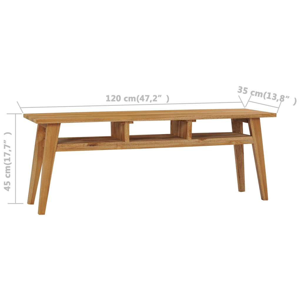 TV-taso 120x35x45 cm täysi tiikki - Sisustajankoti.fi