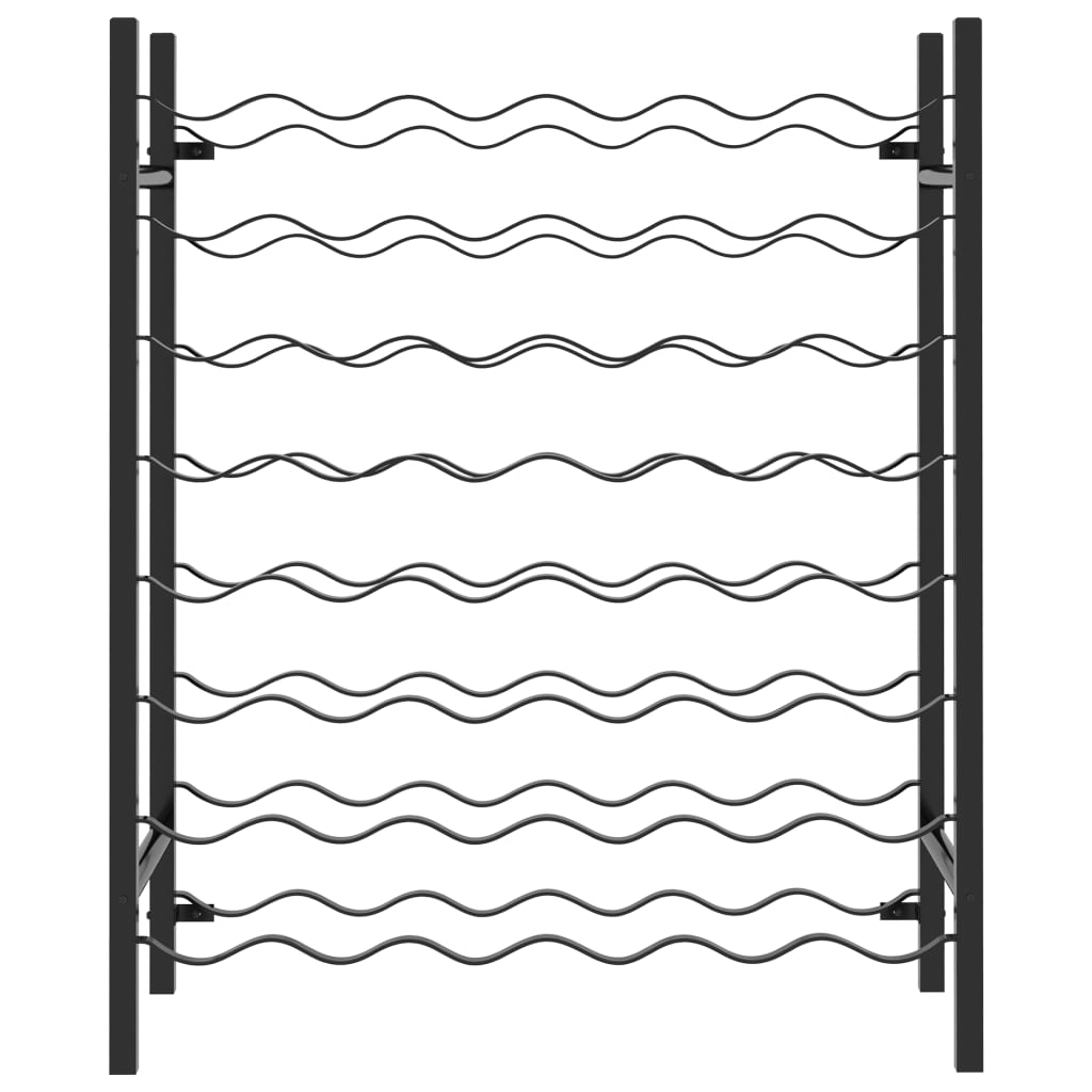 Viinipulloteline 48 pullolle musta metalli - Sisustajankoti.fi