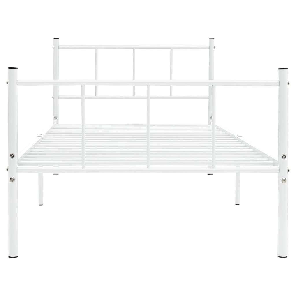 Sängynrunko valkoinen metalli 90x200 cm - Sisustajankoti.fi