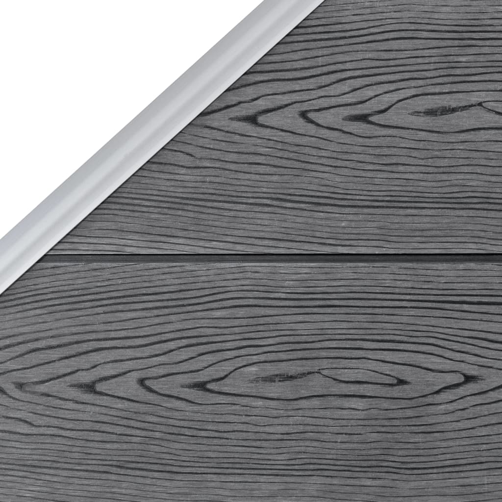 Aitasarja 1 paneeli + 1 vinopaneeli WPC 273x186 cm harmaa - Sisustajankoti.fi